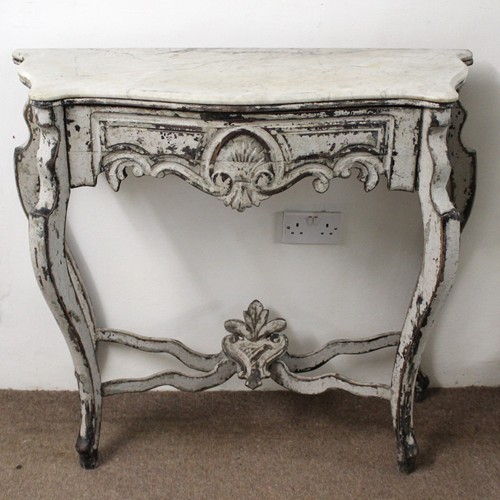 Painted Console with Marble Top